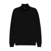 Sort Fiskerstrik Sweater