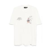 Grafisk Print T-shirt med Crew Neck