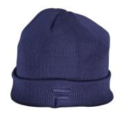 Blå Herre Broderet Logo Beanie