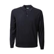 Blå Langærmet Poloshirt Flexwool