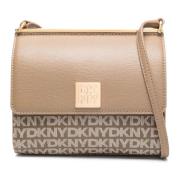 Beige Læder Crossbody Taske