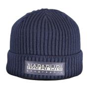 Blå Herre Beanie med Logo Applikation