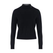 Langærmet sweater i sort