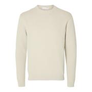 Elegant Ribbet Crew Neck Langærmet Skjorte