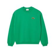 Grøn Oversize Krokodille Badge Sweatshirt