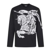 Sort Equestrian Knight Design Sweatshirt