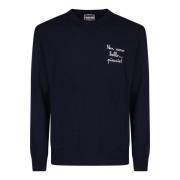 Uld Crewneck Pullover med Brystlogo