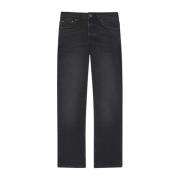 Sorte højtaljede straight leg jeans