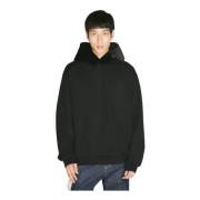 Faux-Fur Hood Sweatshirt med Logo Broderi