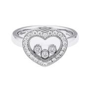 Hvidgulds diamant ring med Happy Diamonds