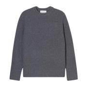 Raglan crew neck ribbed sweater