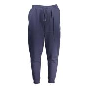 Blå Sporty Sweatpants med Elastisk Talje