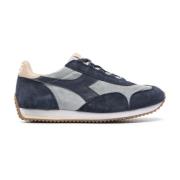 Suede Panelled Sneakers Steel Blue