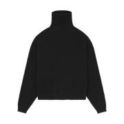 Sort Vaffel Turtleneck Sweater