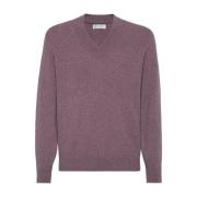 Rød Cashmere V-Hals Sweater