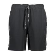 Sporty Sorte Herre Shorts med Elastisk Talje