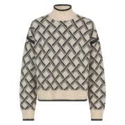 Strik T-Hals Sweater - Brasiliansk Sand