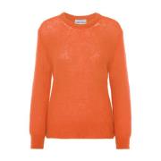 Blød Strik Pullover i Brændt Orange