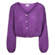 Mohair Cropped Cardigan Dyb Lilla