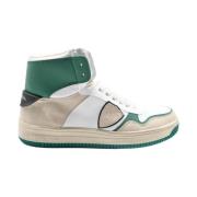 Lion High White Green Sneakers