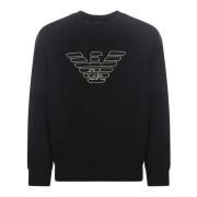 Navy Blue Double Jersey Eagle Logo Sweatshirt