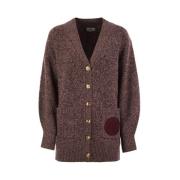 Bordeaux Uld Blend Cardigan