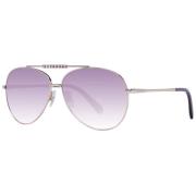 Rosaguld Aviator Solbriller Gradient Lilla Linse