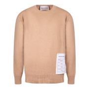 Hazelnød Crew Neck Sweater med Rips