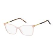 Beige Acetate Ramme Briller med Nude Skive