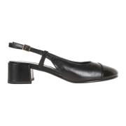 Sort Cap-Toe Slingback Sko