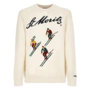 Ivory Uldblanding Ski Mønster Sweater