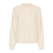 Blød Strik Pullover Sweater Eggnog