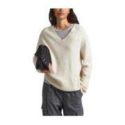 V-hals uldblandings sweater