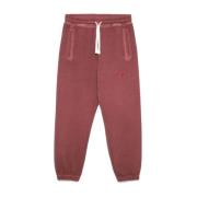 Røde bomulds sweatpants med broderet logo