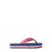 Paisley Print Flip Flops med Åben Tå