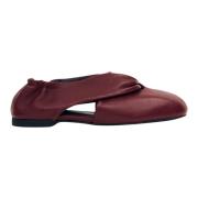 Burgund Læder Ballet Flats