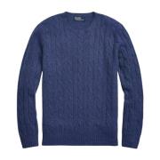 Kashmir sweater med kabelstrik