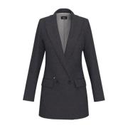 Grå Flannel Blazer Quiet Luxury Kollektion