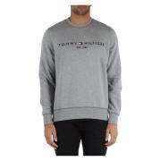 Broderet bomuld crewneck sweatshirt