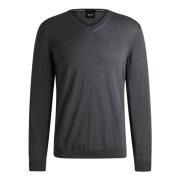 V-hals uld sweater slim fit