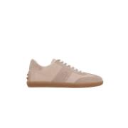 Rosa lavtop sneakers med ruskind