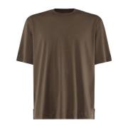 Army Bomuld T-shirt med Rund Krave