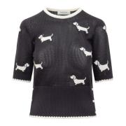 Intarsia Over Crew Sweater