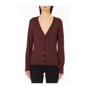 Bordeaux Cardigan V-Hals Trendy Stil