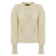 Hvid Perle Uld Sweater