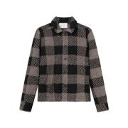 Elegant Boucle Check Overshirt