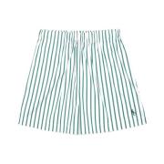 Grøn og hvid bomuld poplin shorts