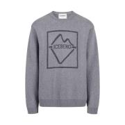 Crew-neck uldblandings sweater