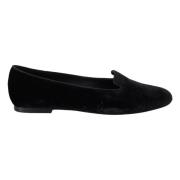 Elegant sorte loafers i silkeblanding