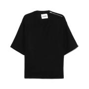 Sort Lynlås Crew Neck T-shirt